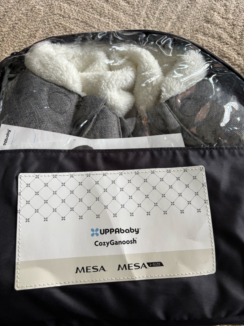 UPPAbaby CozyGanoosh Infant Car Seat Cover - charcoal Melange - Picture 4 of 7